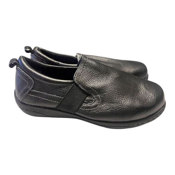 Thom McAn Shoes - Thom McAn Women's Size 10 Wide Dalton Black Leather Slip On Shoes Everyday Comfy
